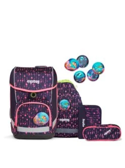 Aktion 🎉 Schulranzen & -tüten Ergobag Cubo "Lumi" - Schulranzen Set 5tlg. In Bärmuda Viereck Günstig Kaufen ✨